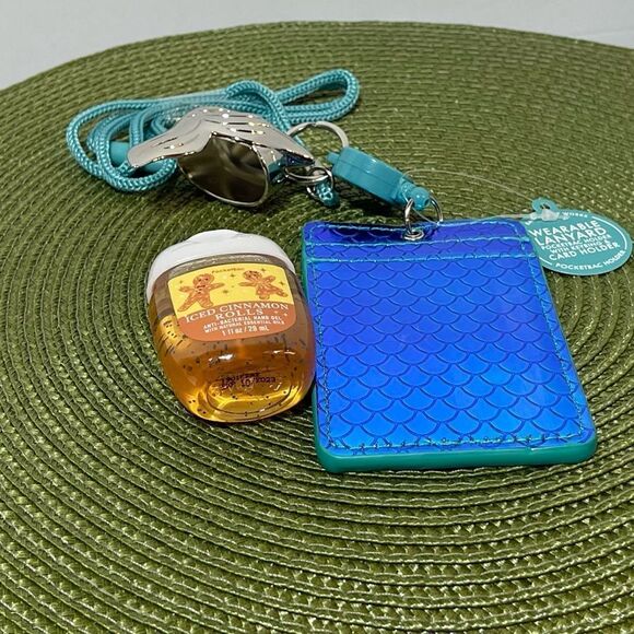 BBW Mermaid Lanyard, PocketBac holder, key ring, card holder, one sanitizer NWT - Picture 3 of 5